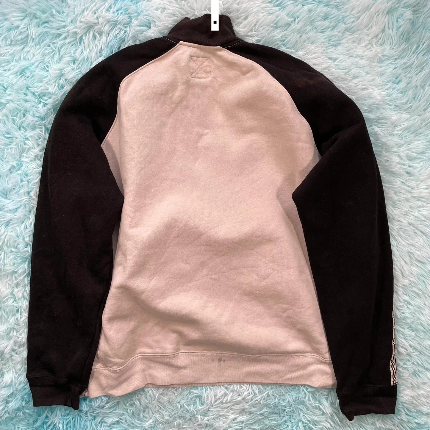 Vintage 90s Beige & Black Eddie Bauer 1/4 Zip Sweatshirt - XL