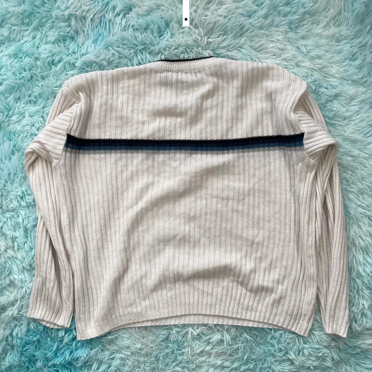 Vintage 90s White Knitted Jumper - Large