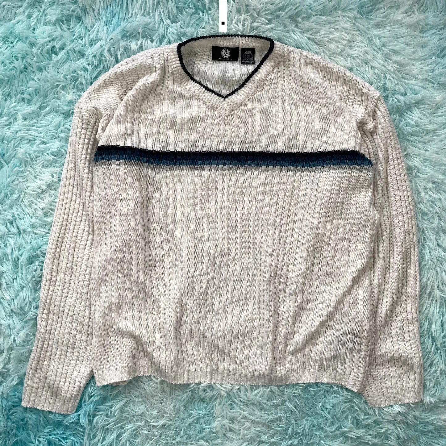 Vintage 90s White Knitted Jumper - Large