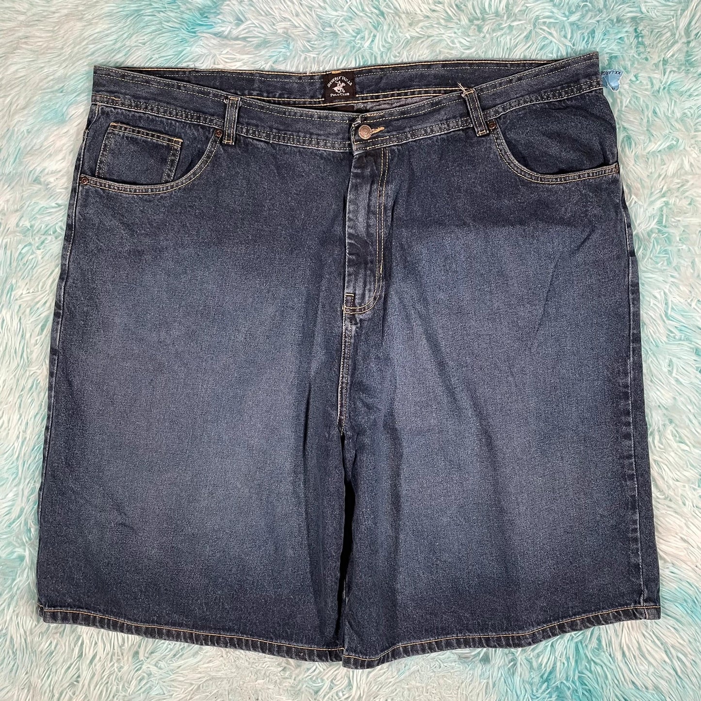 Vintage 00s Blue Beverley Hills Polo Club Jean Shorts Jorts - 50W