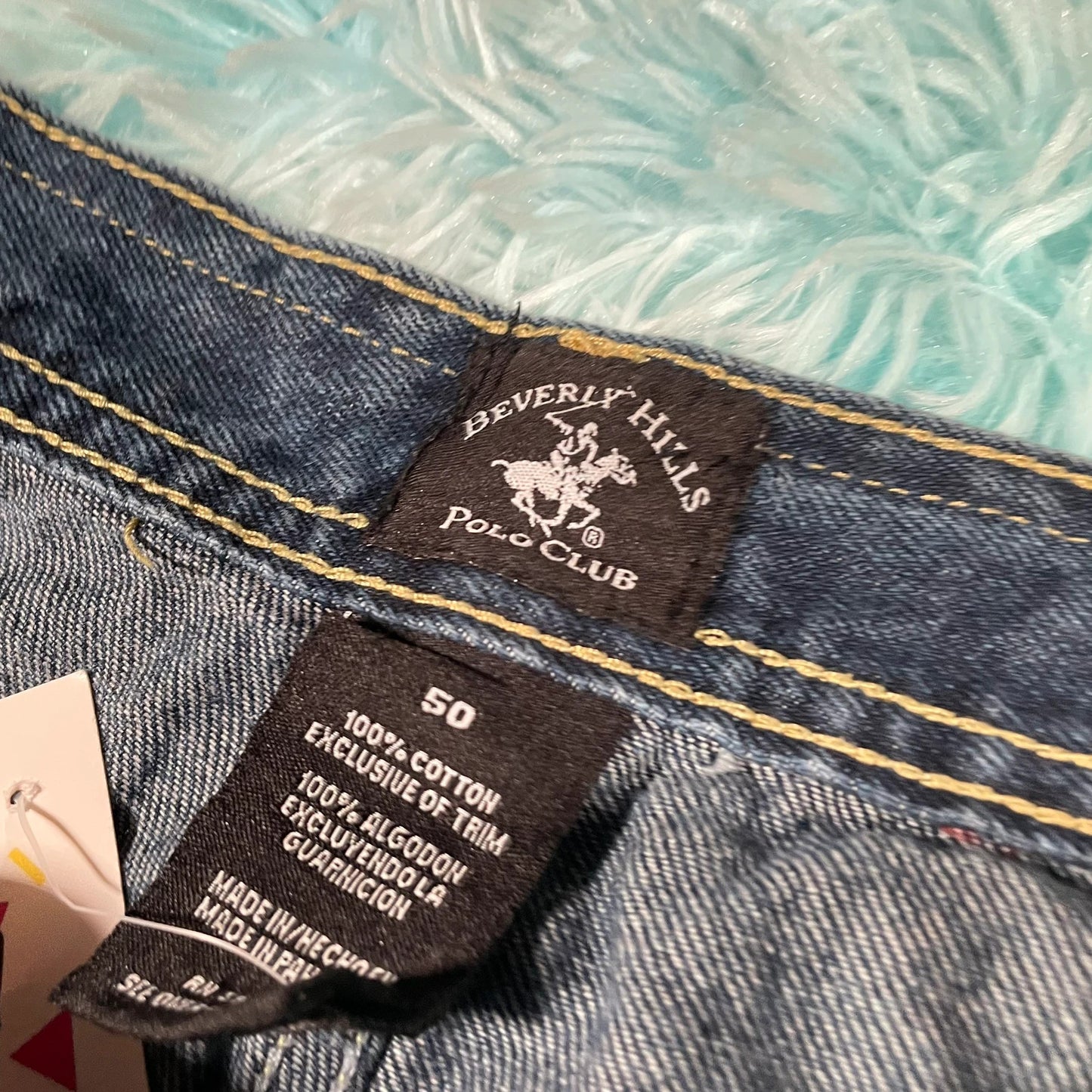 Vintage 00s Blue Beverley Hills Polo Club Jean Shorts Jorts - 50W