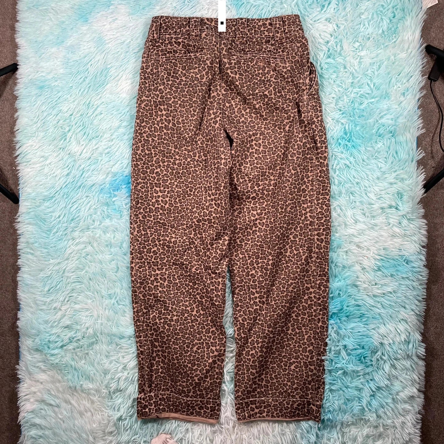 Brown Leopard Print Trousers - Small