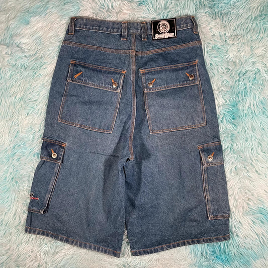 Vintage 90s Stonewear Cargo Jean Shorts Jorts - 32W