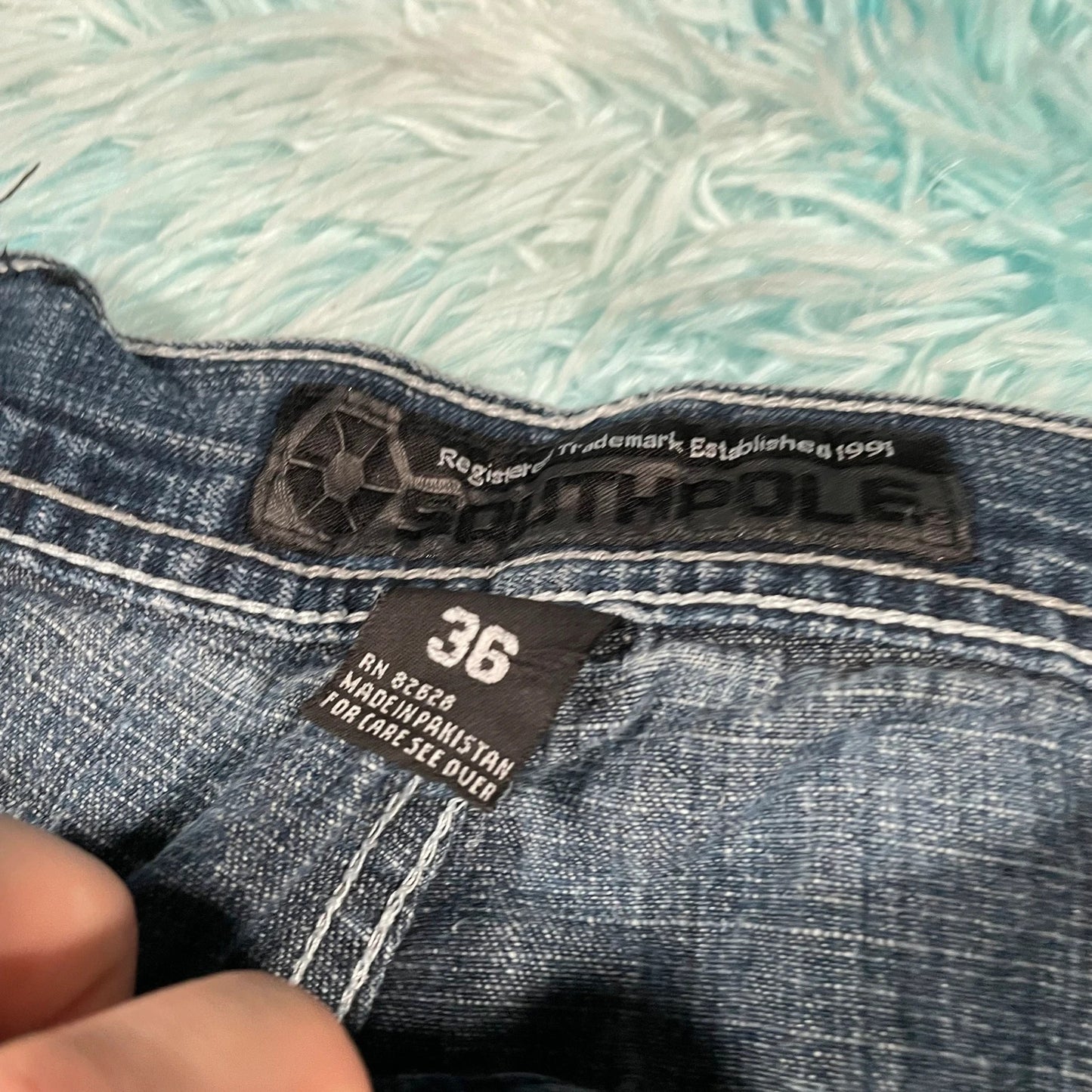 Vintage 90s Blue Southpole Jeans Shorts Jorts - 36W