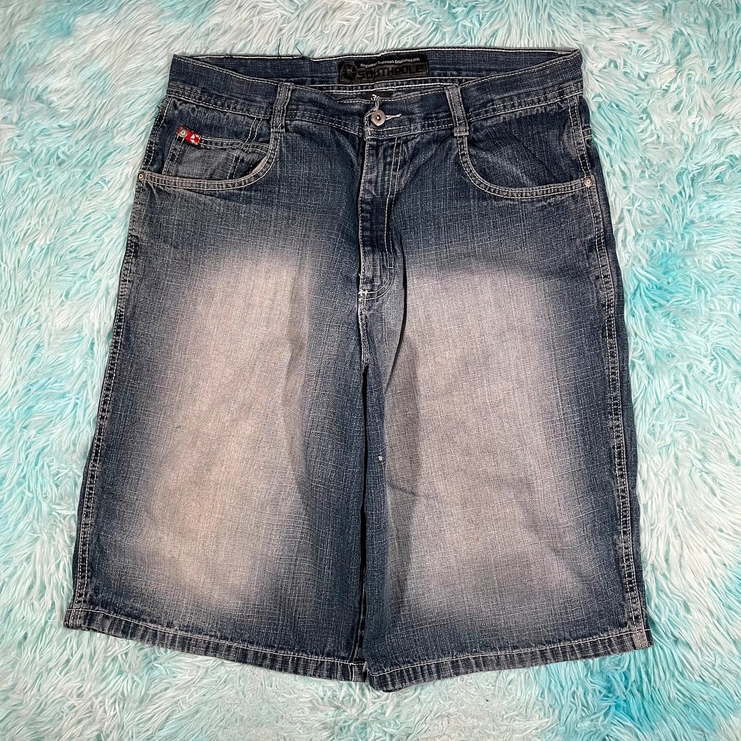 Vintage 90s Blue Southpole Jeans Shorts Jorts - 36W