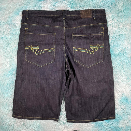 Vintage 90s Navy Jean Short Baggy Jorts - 42W