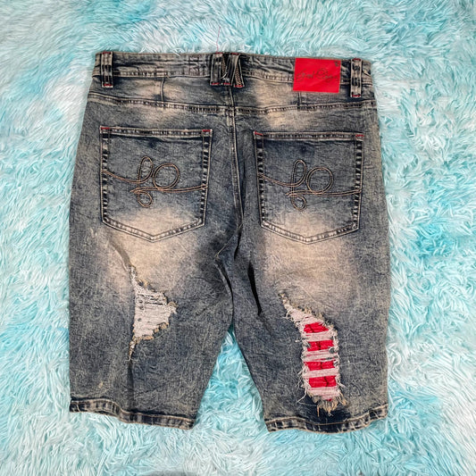 Vintage Acid Wash Jean Shorts Jorts Distressed - 34W