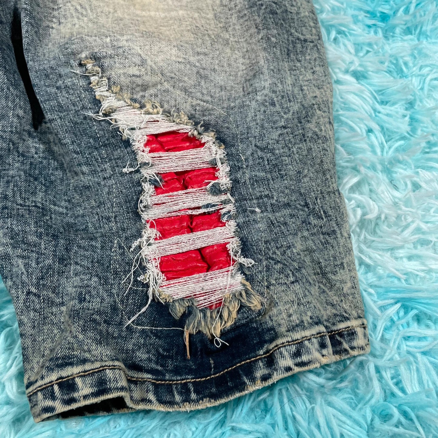 Vintage Acid Wash Jean Shorts Jorts Distressed - 34W