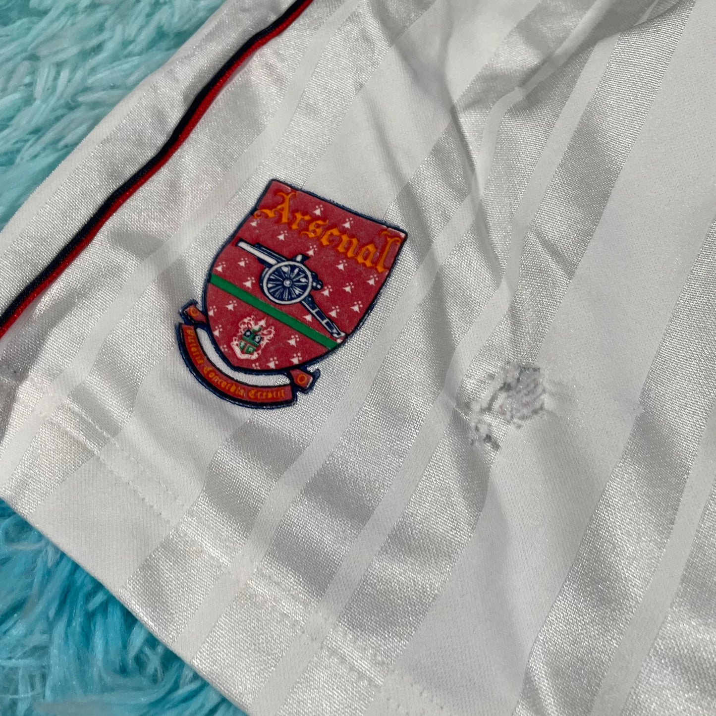 Vintage 90s White Arsenal Adidas Shorts - 38W XL