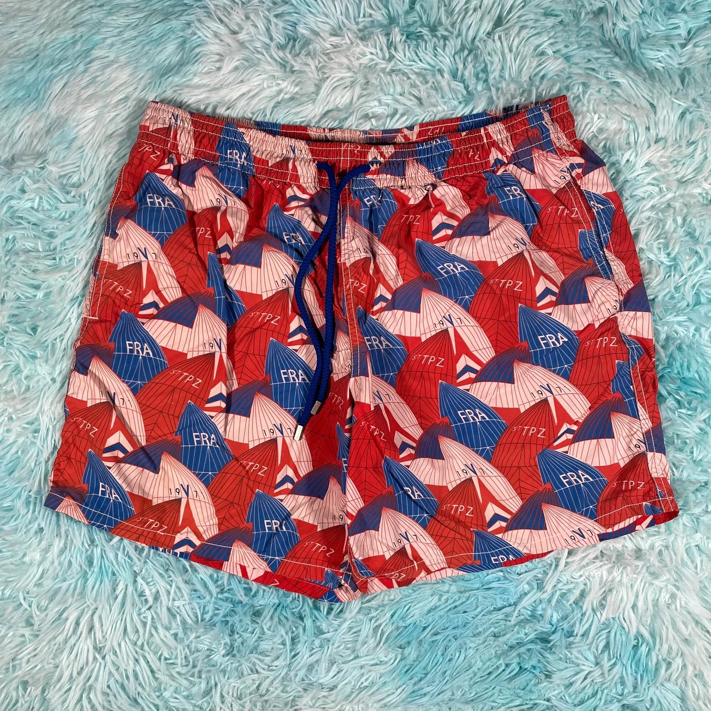 Red Patterned Vilebrequin Swim Shorts - XXL