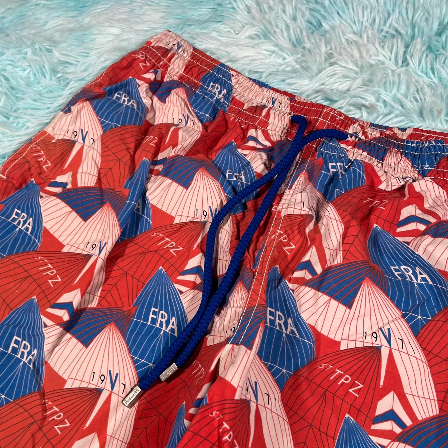 Red Patterned Vilebrequin Swim Shorts - XXL