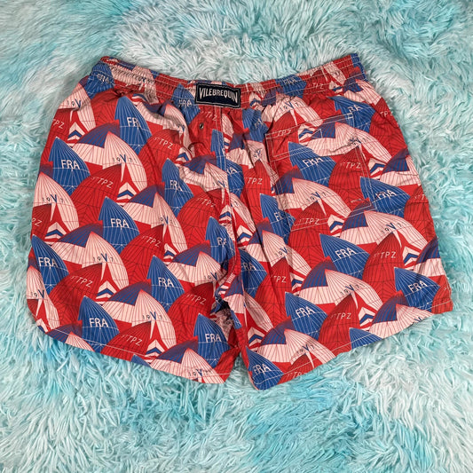 Red Patterned Vilebrequin Swim Shorts - XXL