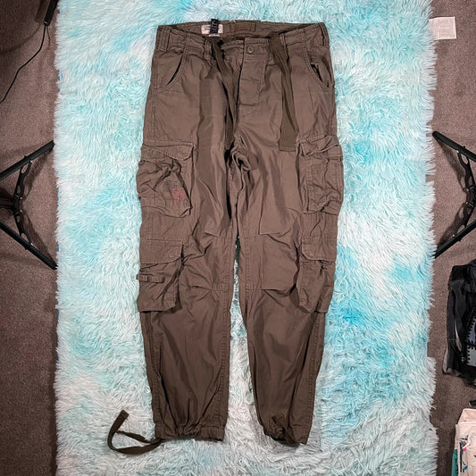 Khaki Airborne Cargo Military Pants Trousers - Large
