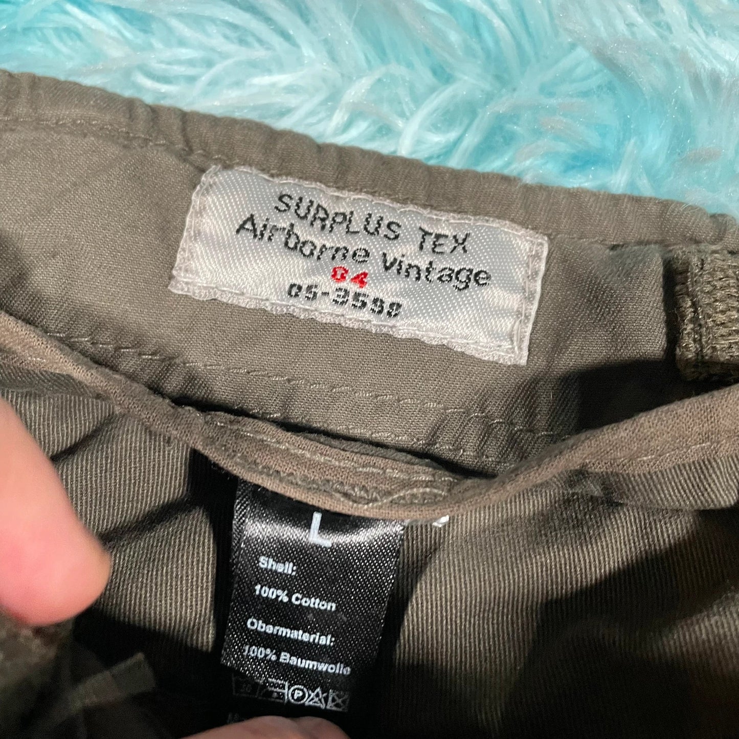 Khaki Airborne Cargo Military Pants Trousers - Large