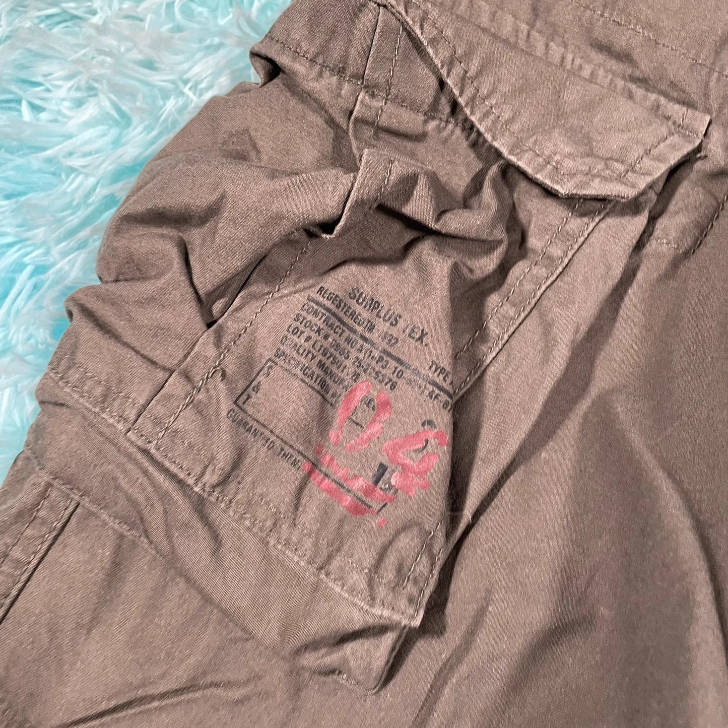 Khaki Airborne Cargo Military Pants Trousers - Large