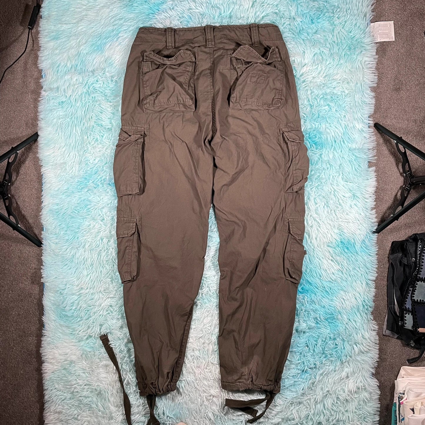 Khaki Airborne Cargo Military Pants Trousers - Large