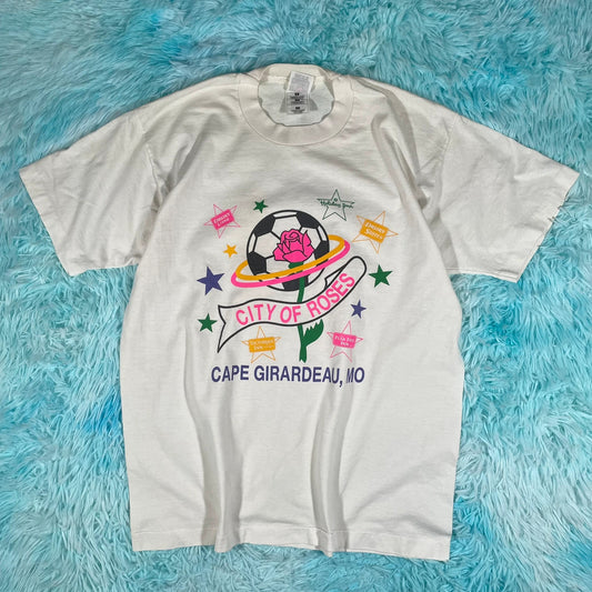 Vintage 90s White City of Roses Graphic T Shirt - Large
