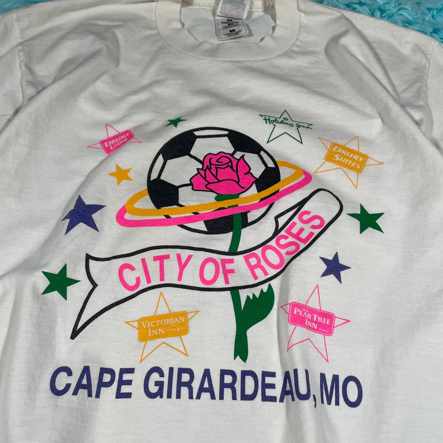 Vintage 90s White City of Roses Graphic T Shirt - Large