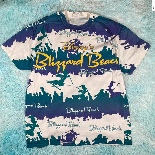 Vintage 90s Disney All Over Print T Shirt Blizzard Beach - XL