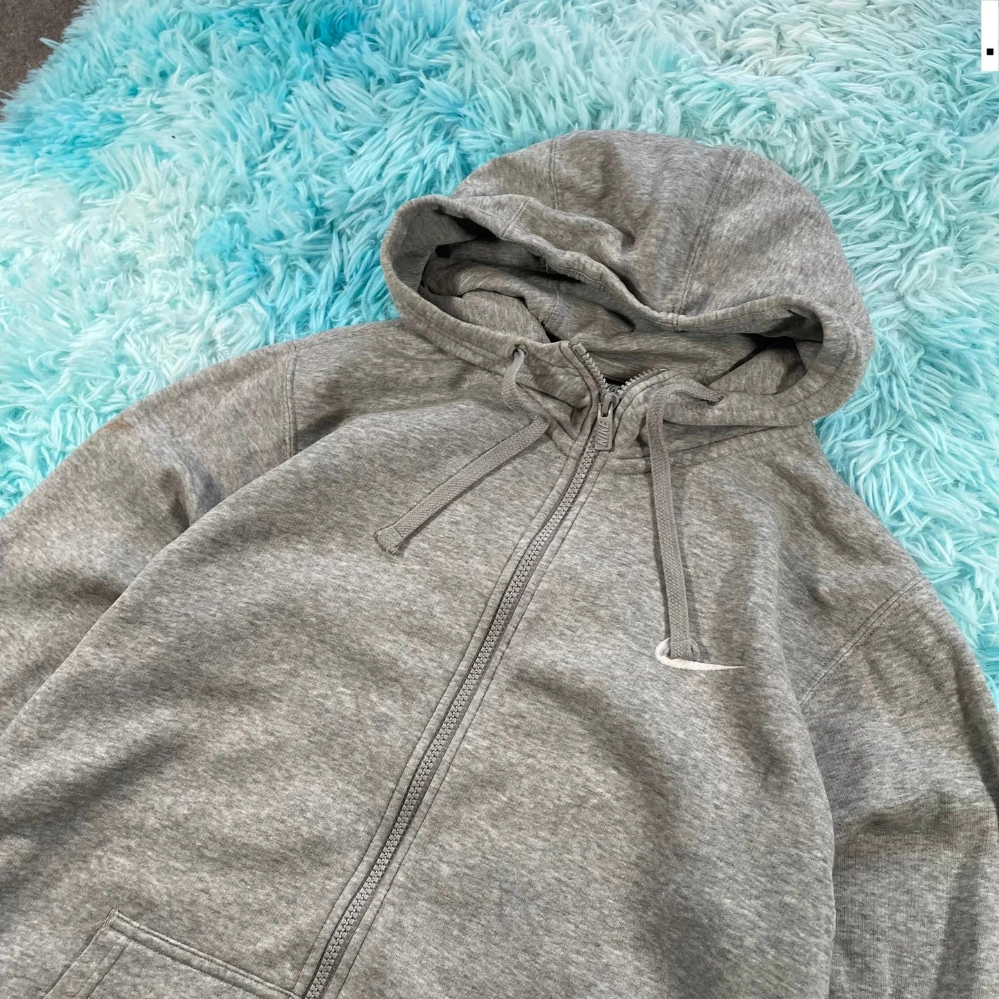 Grey Nike Full Zip Hoodie - Small