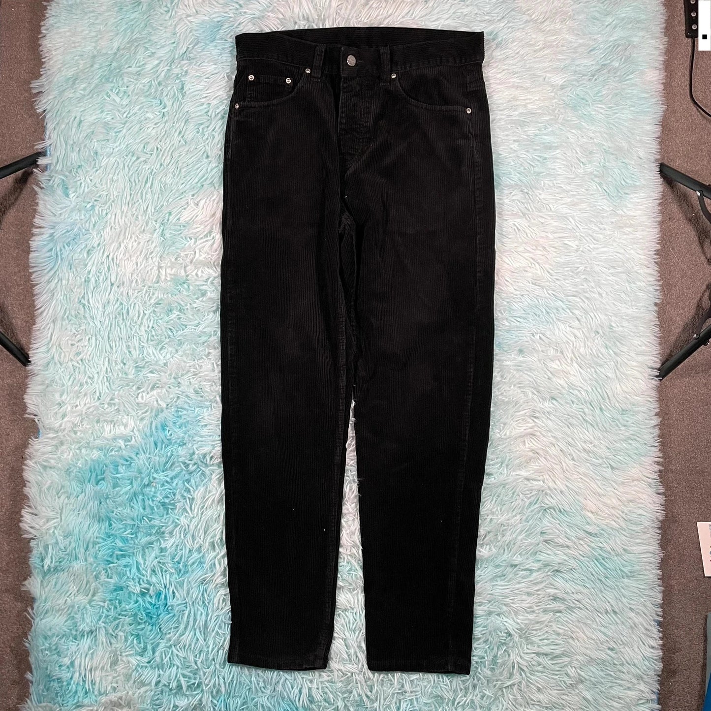 Black Carhartt Corduroy Trousers Newel Pant - 30W 32L
