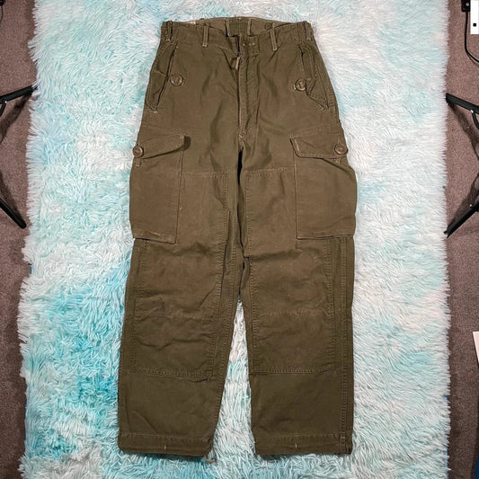 True Vintage 1967 60s Khaki Miltary Combat Trousers - 27W 31L