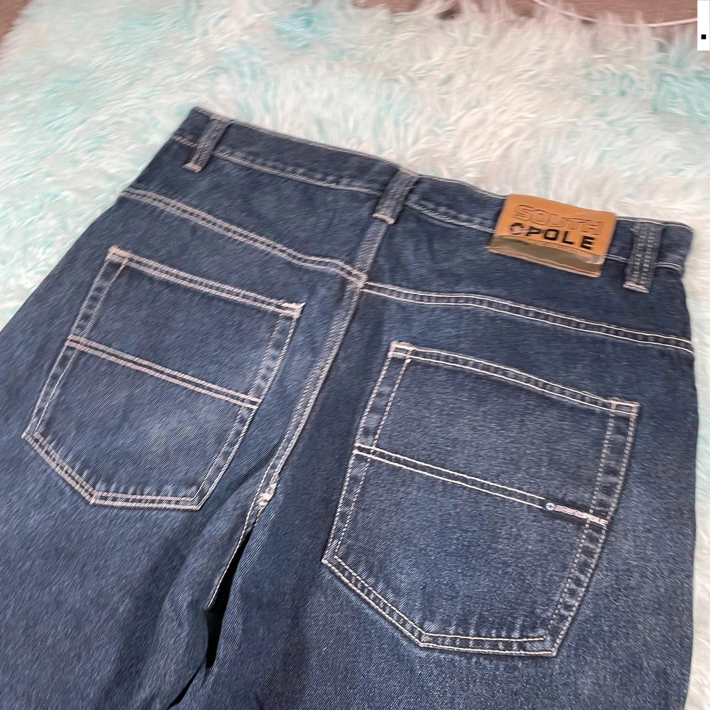 Vintage 90s South Pole Baggy Denim Shorts Jorts - 38W