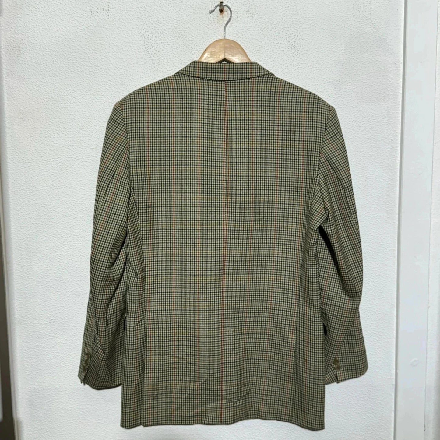 Vintage 80s Brown Chequered Blazer - Large
