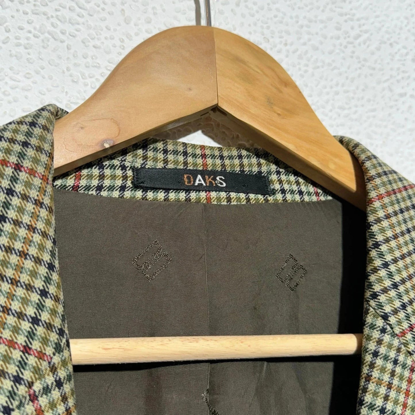 Vintage 80s Brown Chequered Blazer - Large