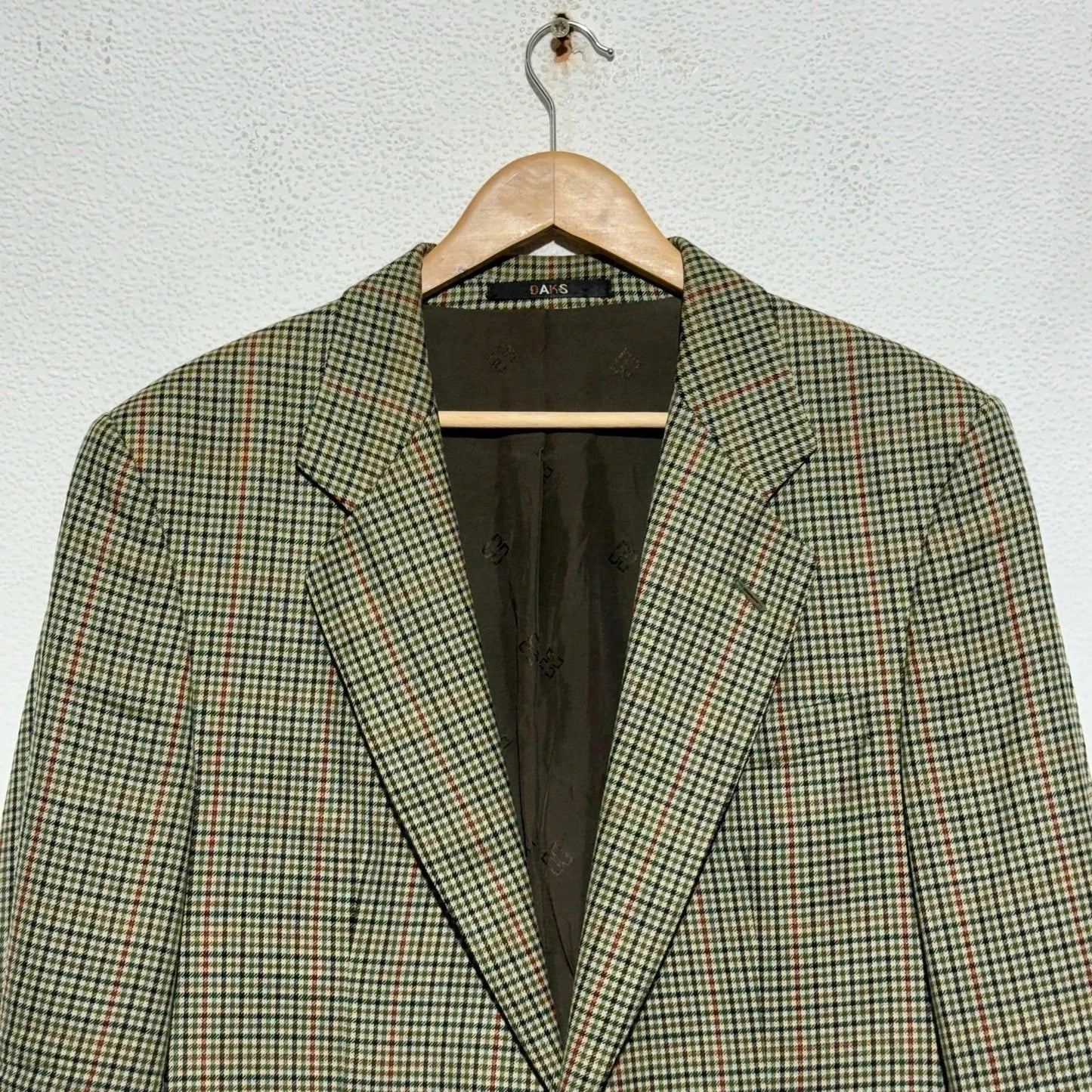 Vintage 80s Brown Chequered Blazer - Large