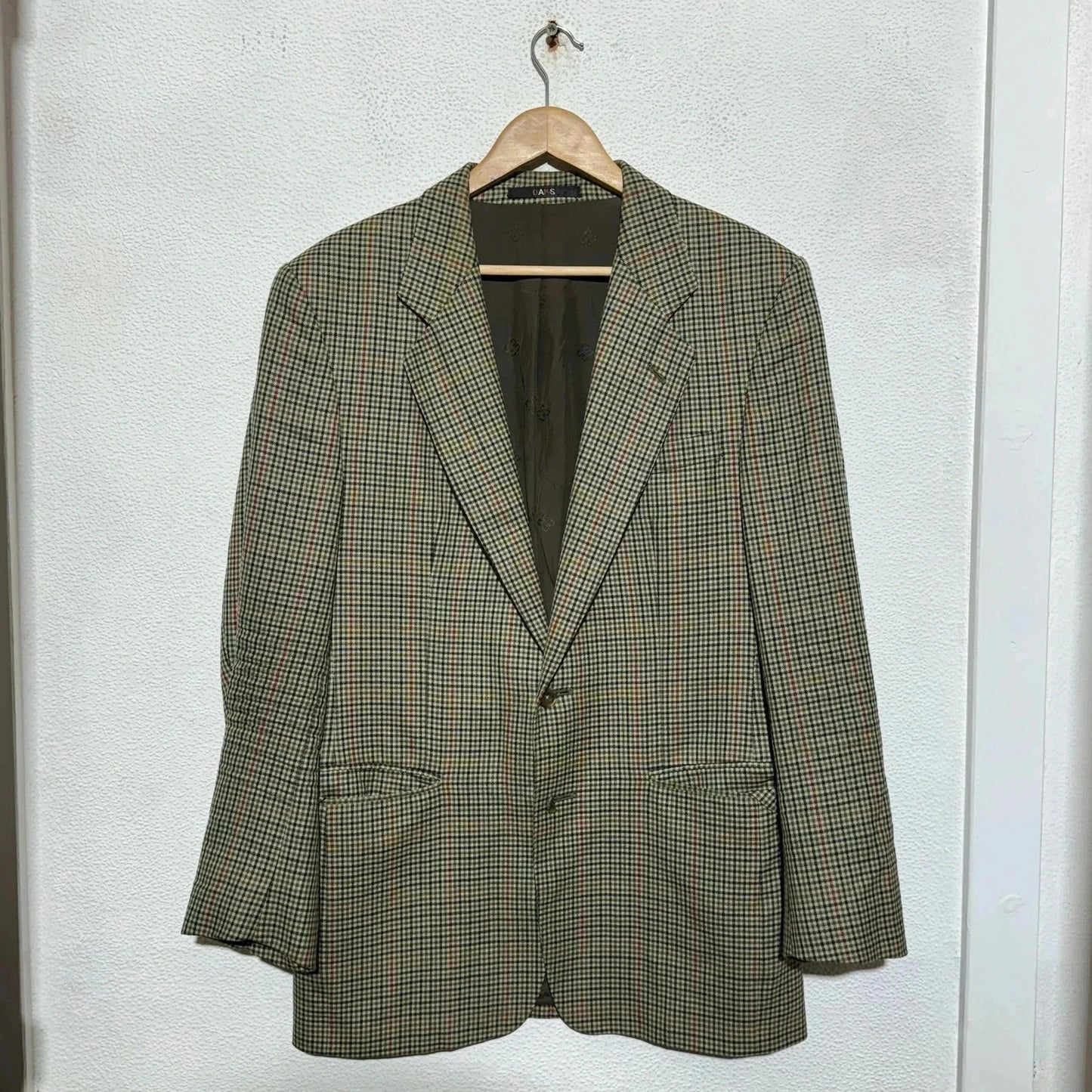 Vintage 80s Brown Chequered Blazer - Large