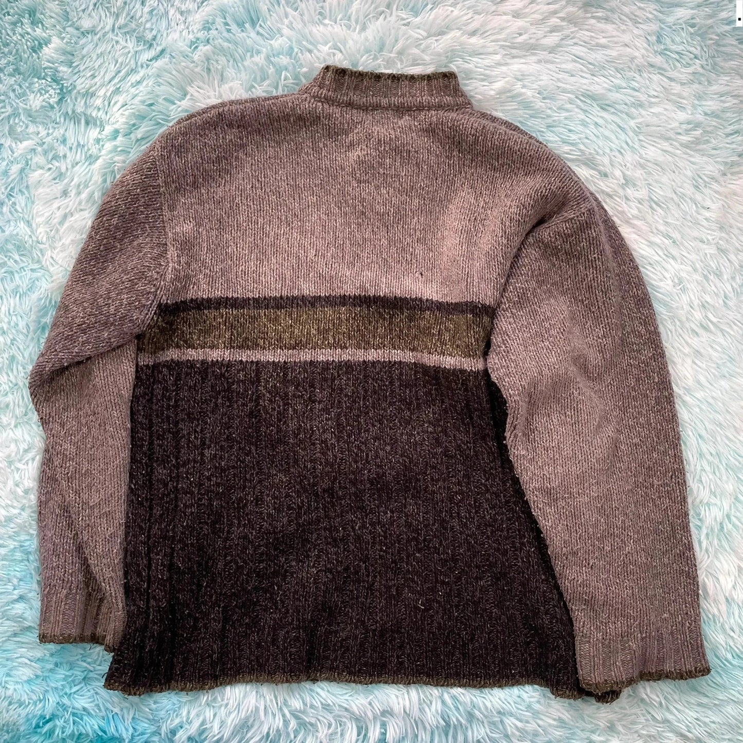 Vintage 90s Grey Chunky Knitted Jumper - Medium