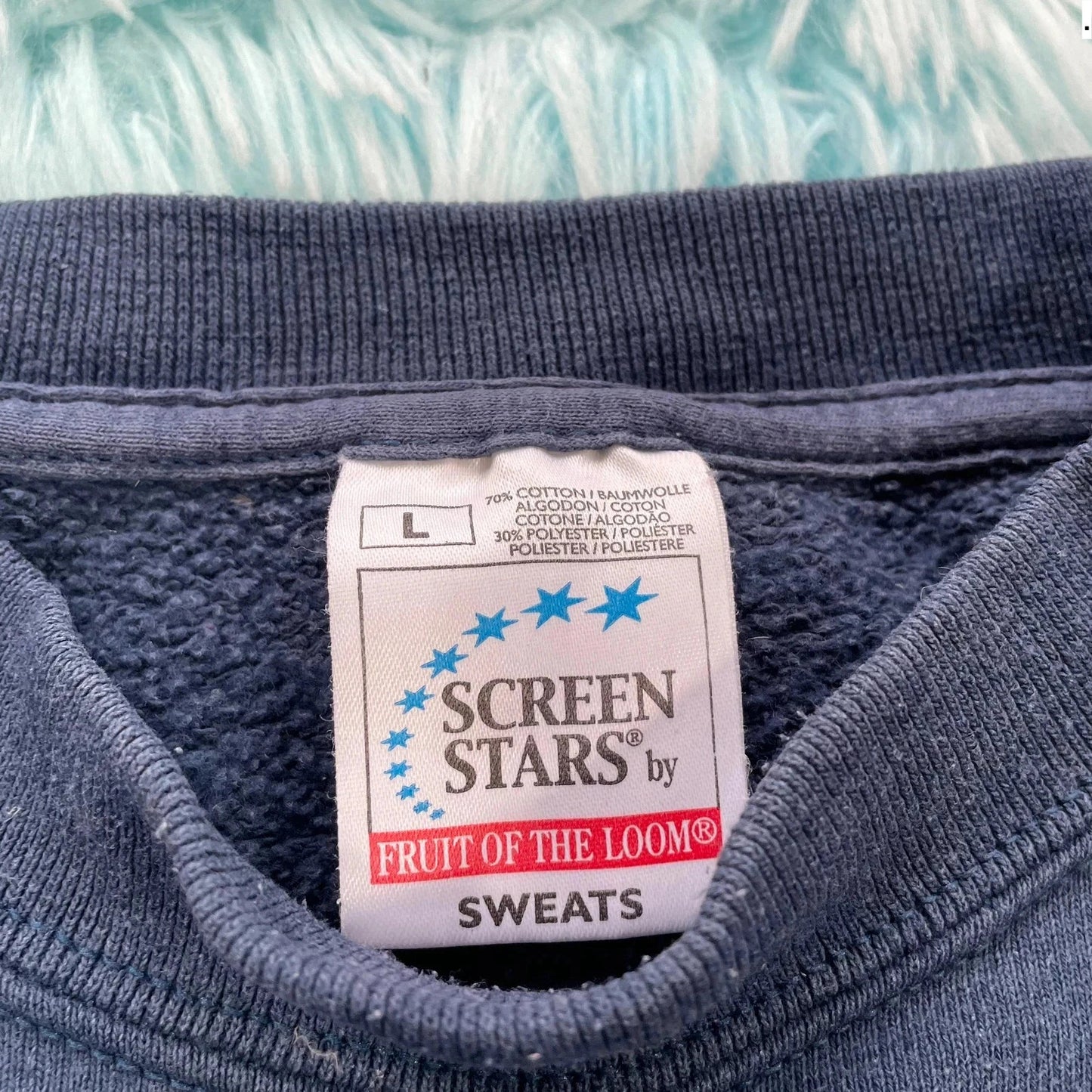 Vintage 2001 Navy Ski Graphic Sweatshirt - Large