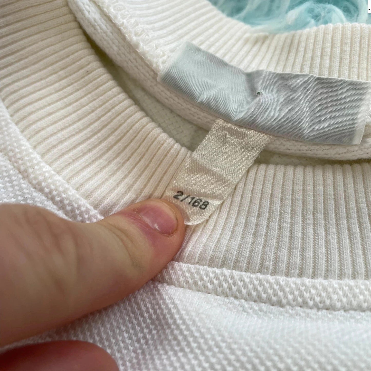Vintage 90s White Chemise Lacoste Logo Sweatshirt - Small