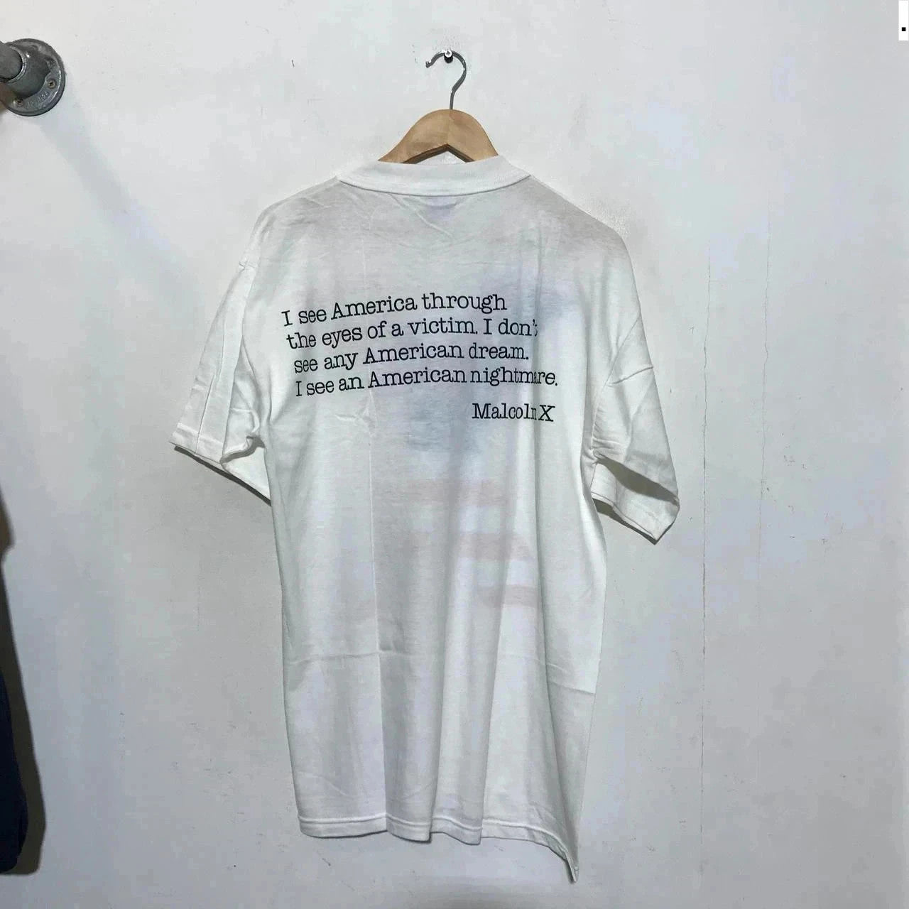 Deadstock Vintage 90s White Malcolm X Movie Promo T Shirt - XL