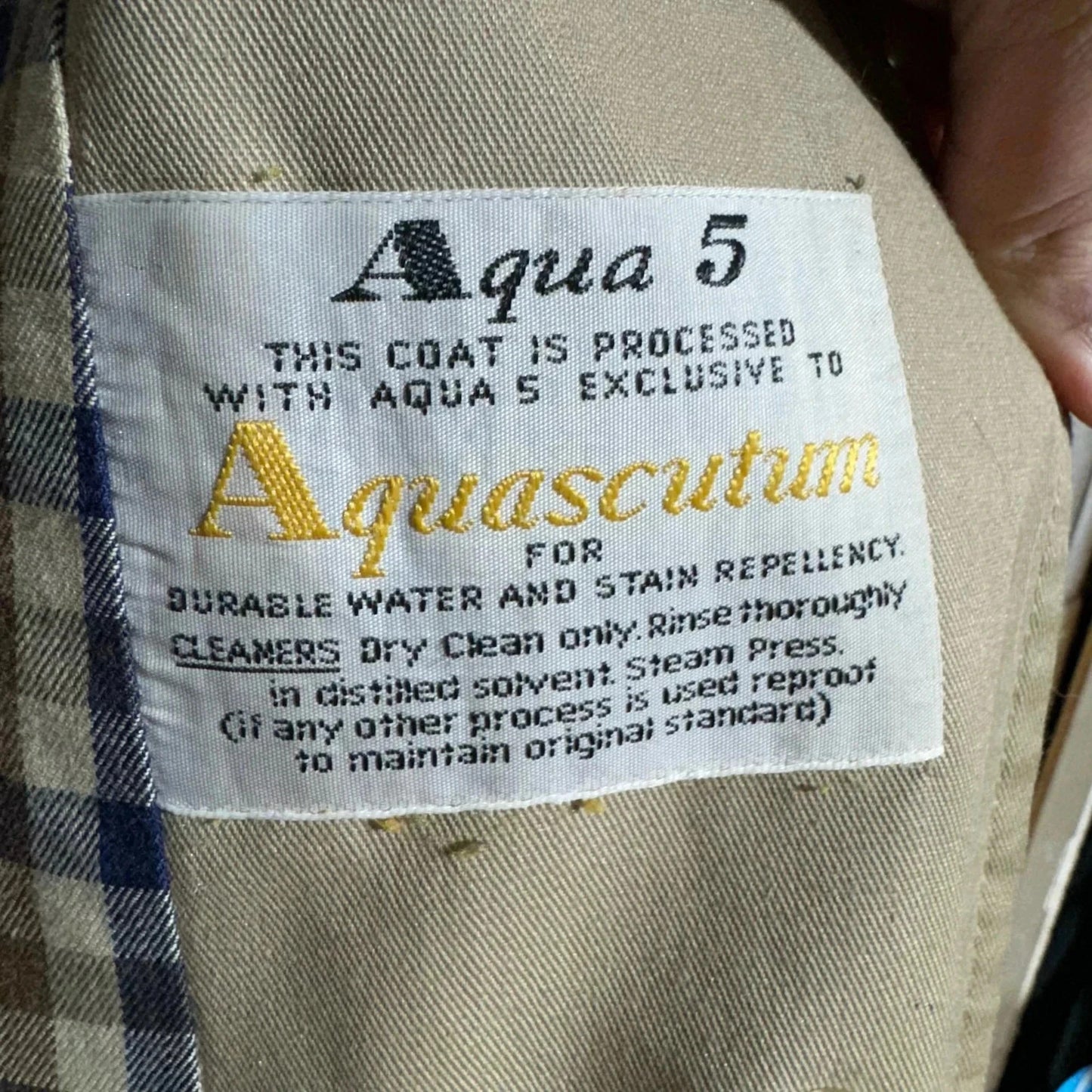 Beige Aquascutum Trench Coat Hauscheck - Small