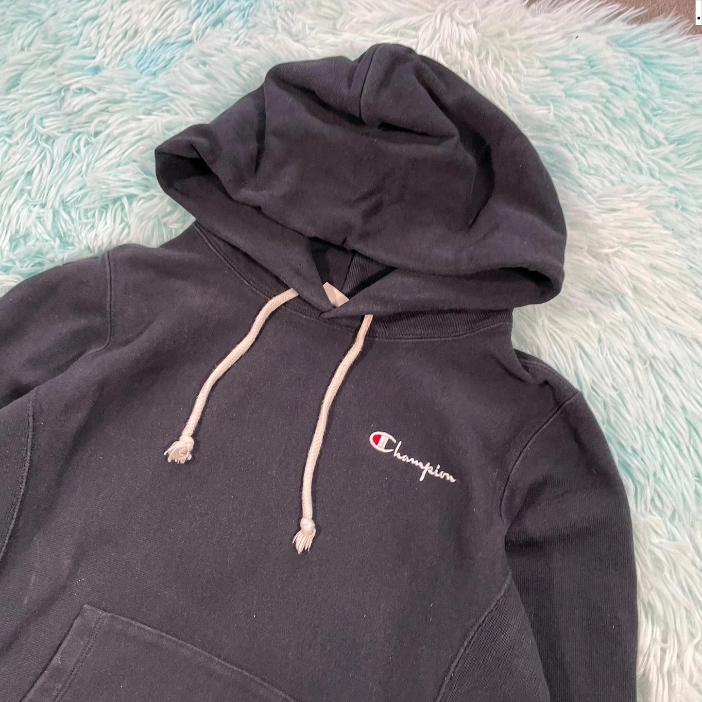 Black Champion Reverse Weave Hoodie - Medium