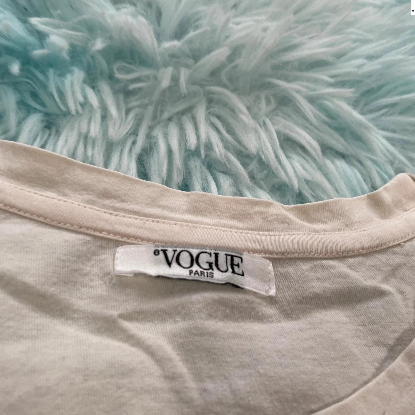 Vintage 00s White Vogue T Shirt - One Size