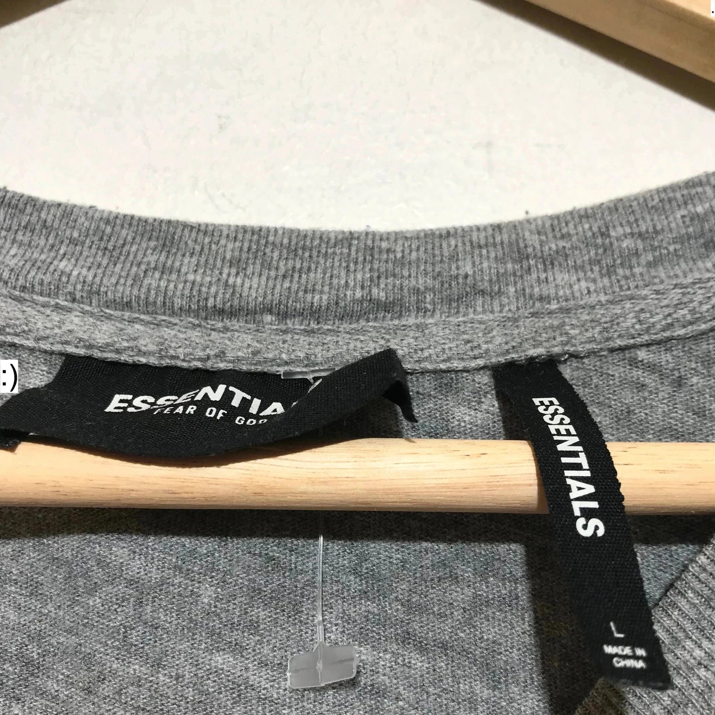Grey Essentials Fear of God Graphic T Shirt - Large
