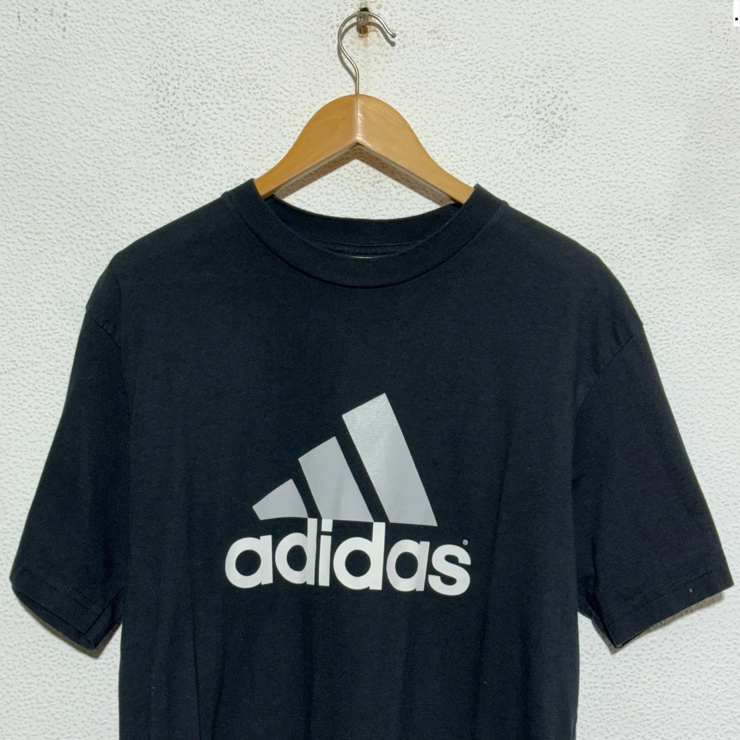 Vintage 90s Black Adidas T Shirt Logo - Large