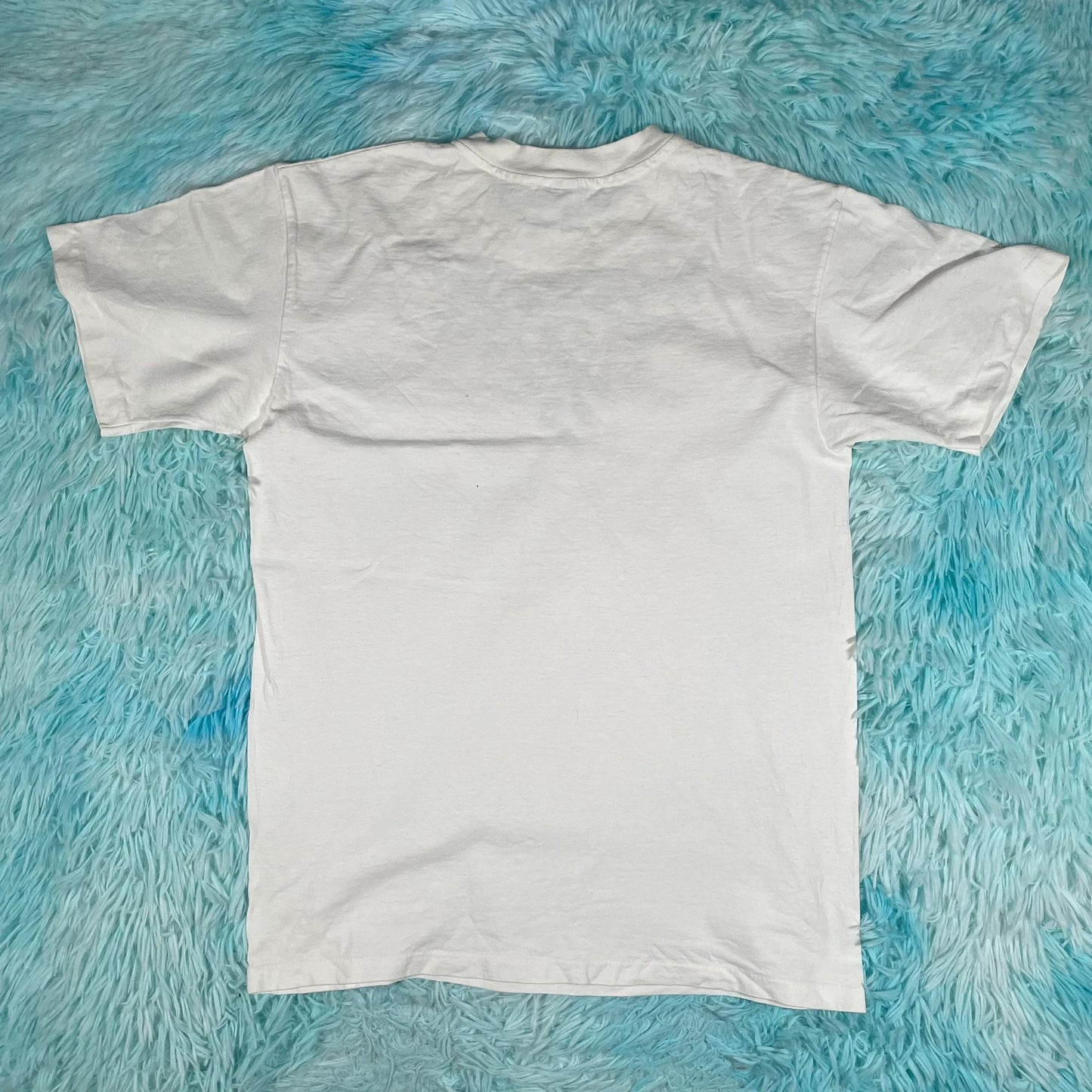 Vintage 90s White Patterned T Shirt - Medium