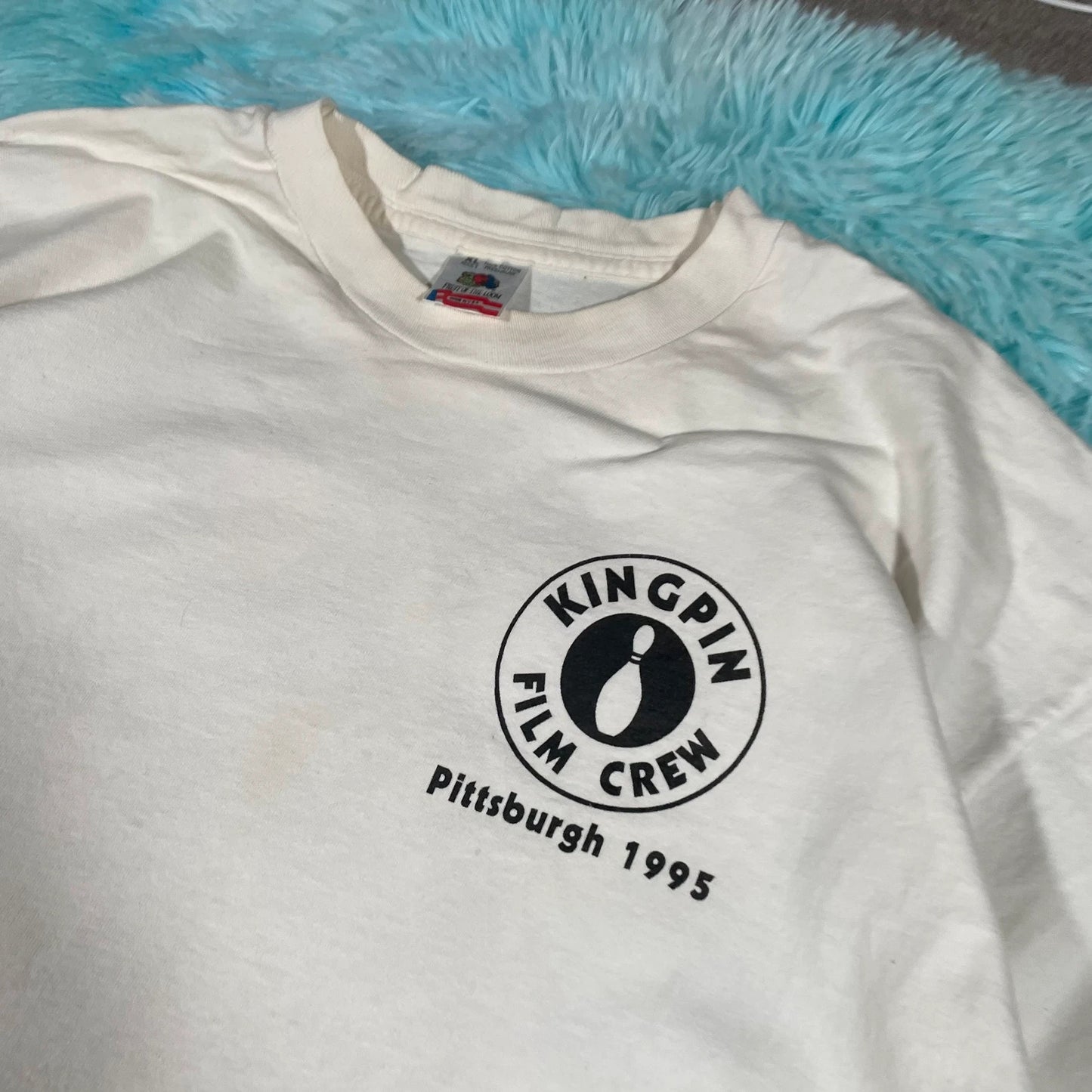 Vintage 90s White Bowling Graphic T Shirt - XL