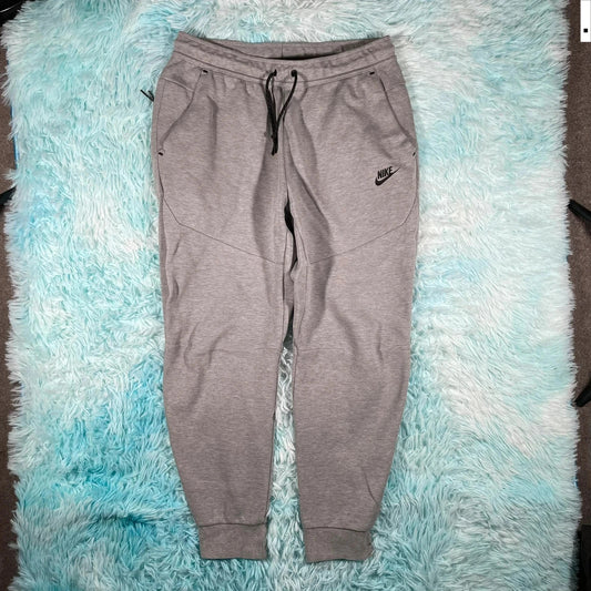 Grey Nike Tech Fleece Joggers Tracksuit Bottoms - Medium