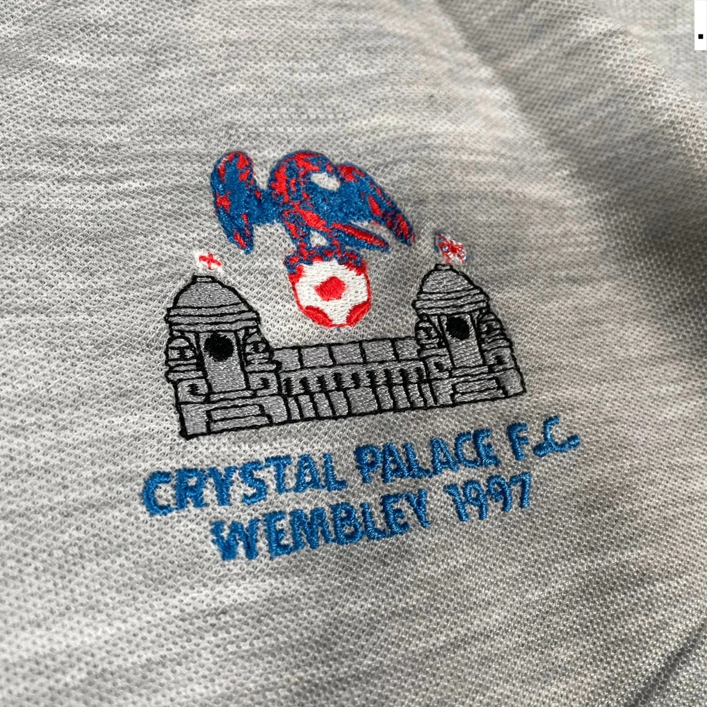 Vintage Grey Crystal Palace 1997 Wembley Polo Shirt - XL