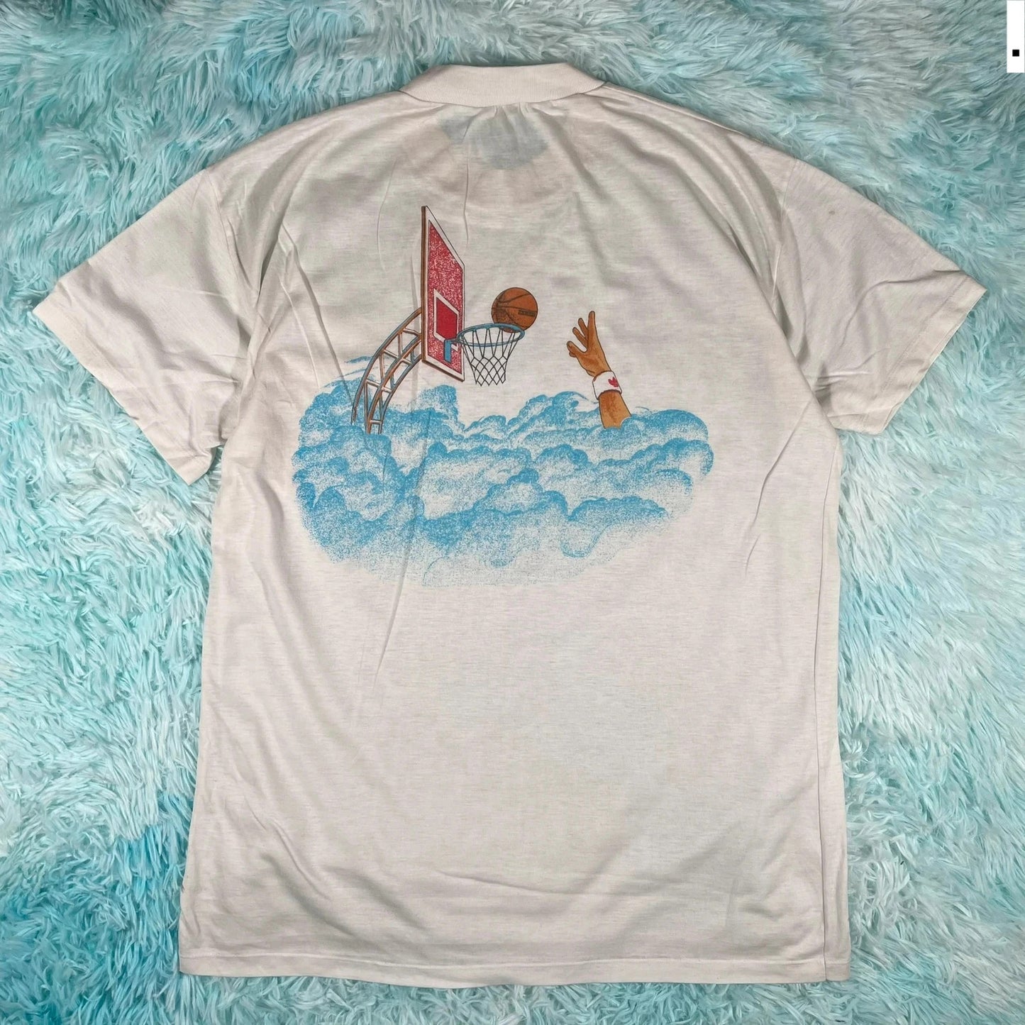 Vintage 80s Adidas Basketball Graphic T Shirt - Medium