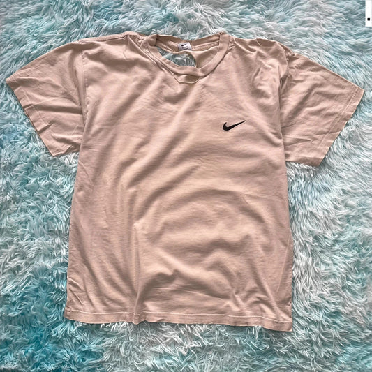 Vintage 90s Thrashed Beige Plain Nike T Shirt - XL