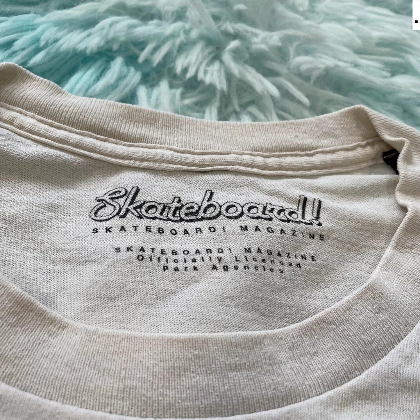 White Skateboard Magazine Print T Shirt - L