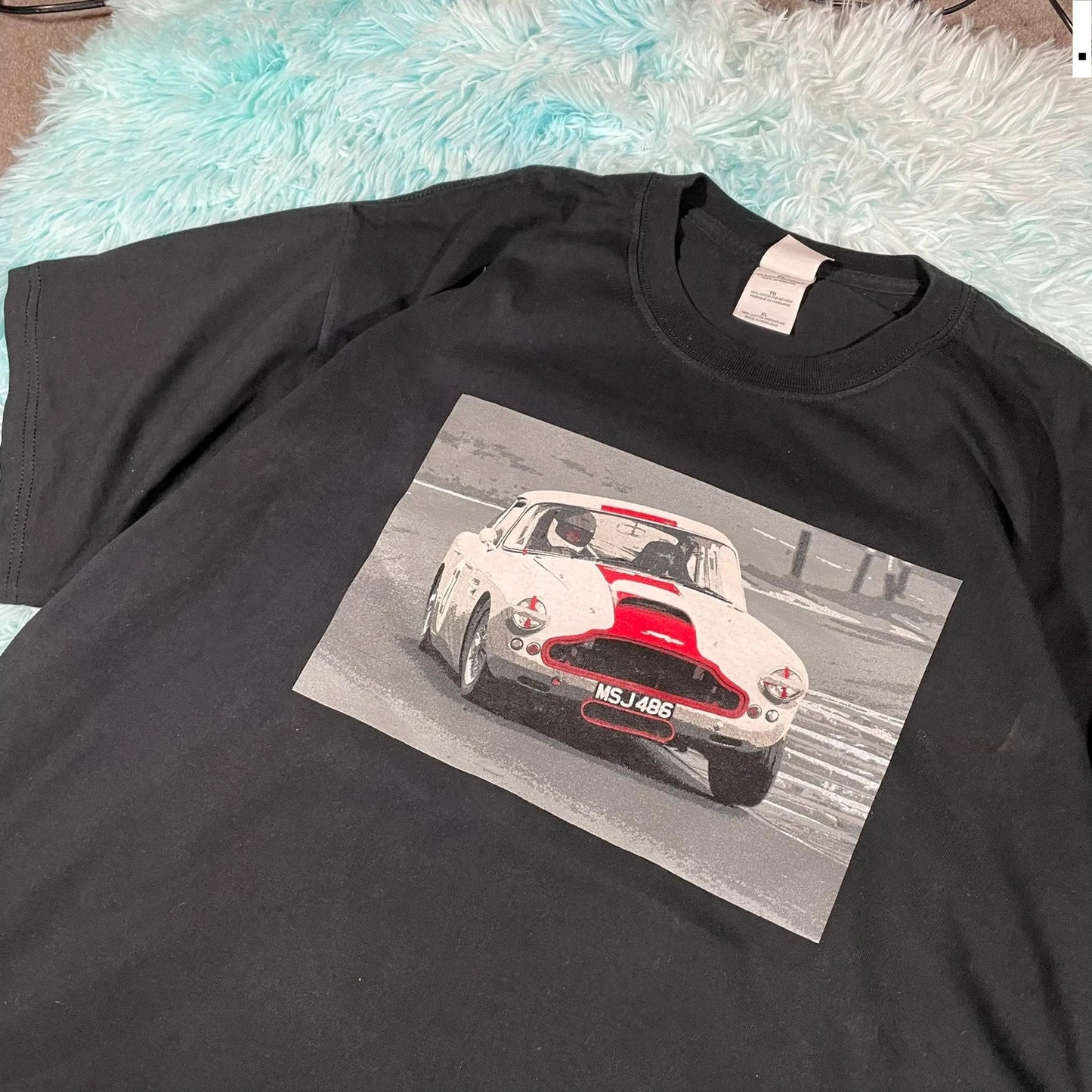 Vintage 00s Black Aston Martin DB4 Graphic T Shirt - XL
