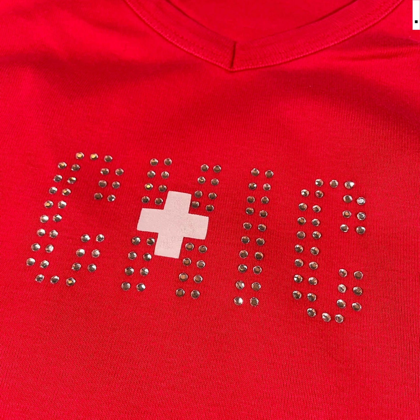 Vintage Y2K Red Chic Swiss Baby Tee - XL