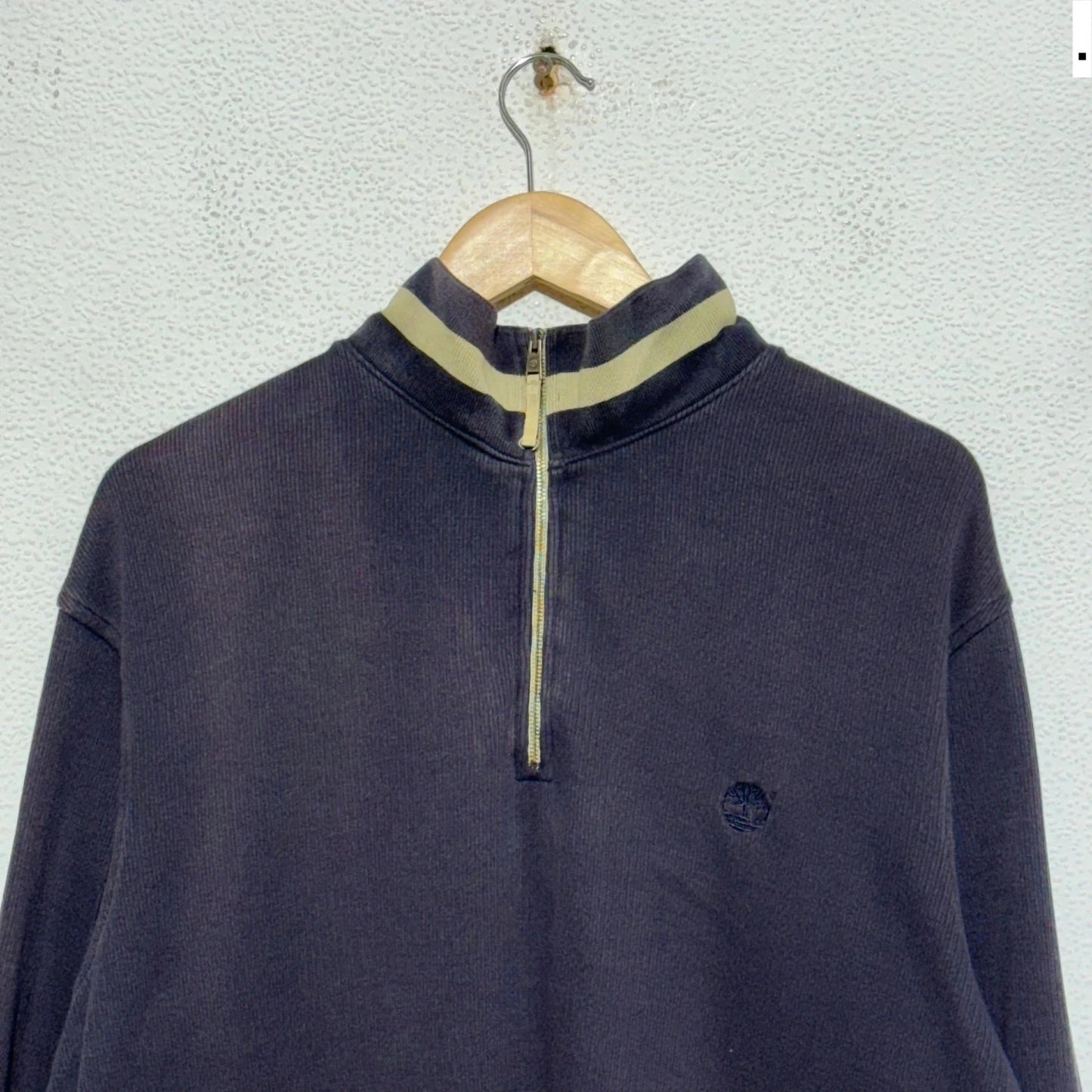 Vintage 00s Navy Timberland 1/4 Zip Sweatshirt - Large